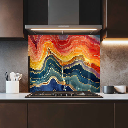 Tempered Glass Backsplash for Kitchen – Lava Horizon