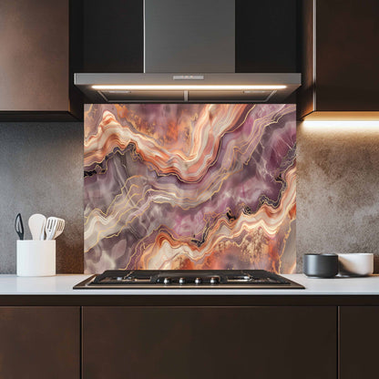 Tempered Glass Backsplash – Desert Bloom