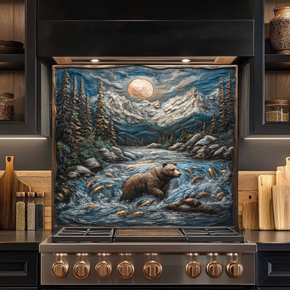 Bear Tempered Glass Backsplash – Kitchen Backsplash Behind Stove