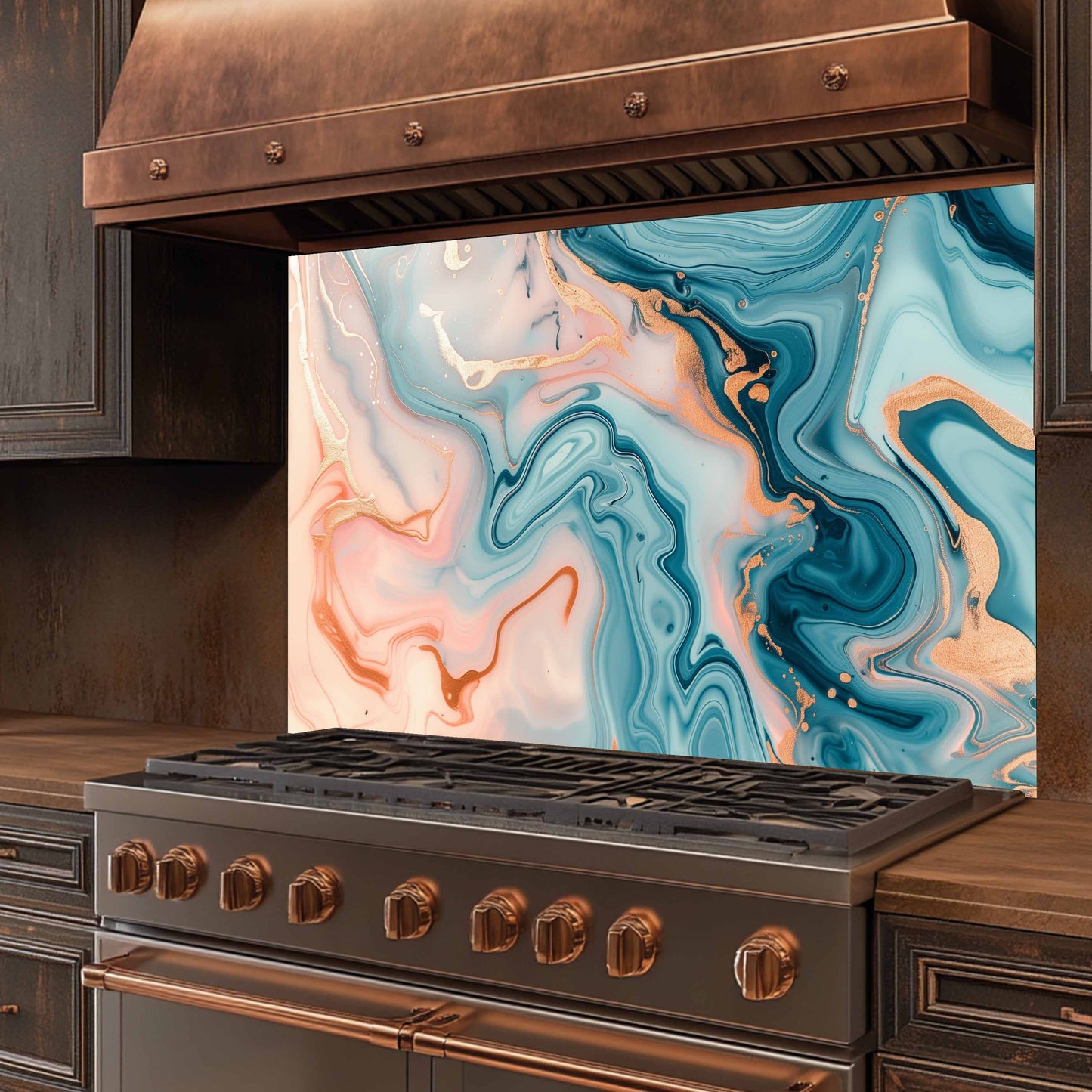Kitchen Glass Backsplash – Cotton Coral