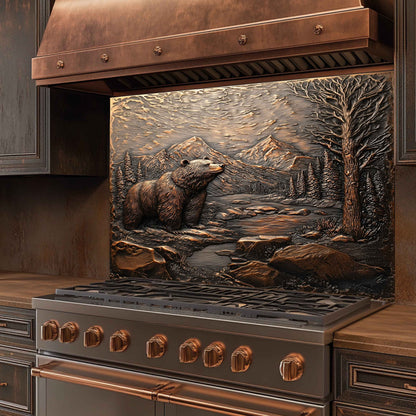 Silent Valley Tempered Glass Backsplash – Bear River Scene Kitchen Splashback