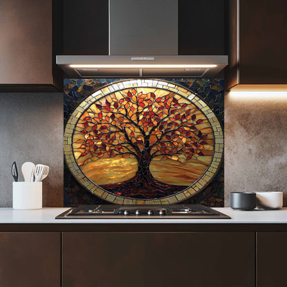 Amber Mosaic Tempered Glass Backsplash – Kitchen Backsplash for Stove