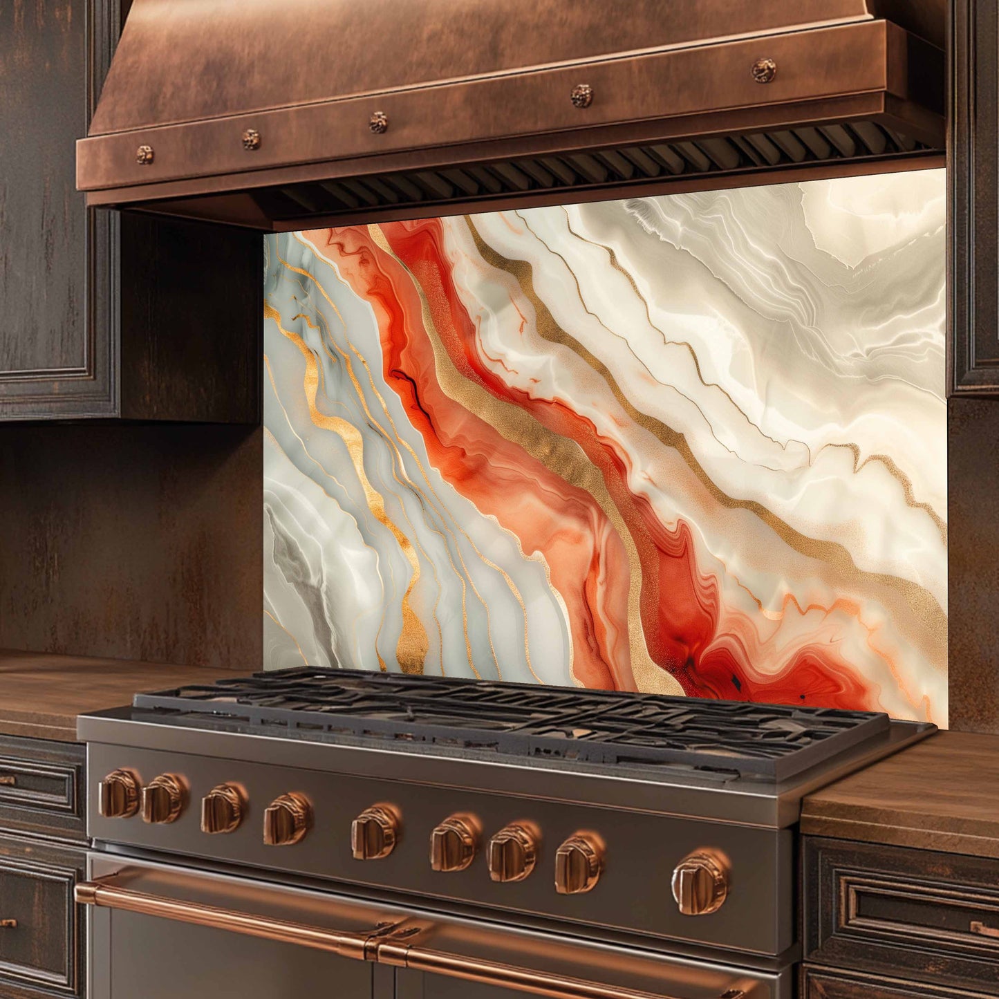 Kitchen Glass Backsplash – Sahara Flame