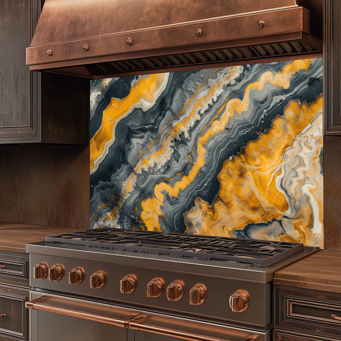 Kitchen Glass Backsplash – Lava Ash