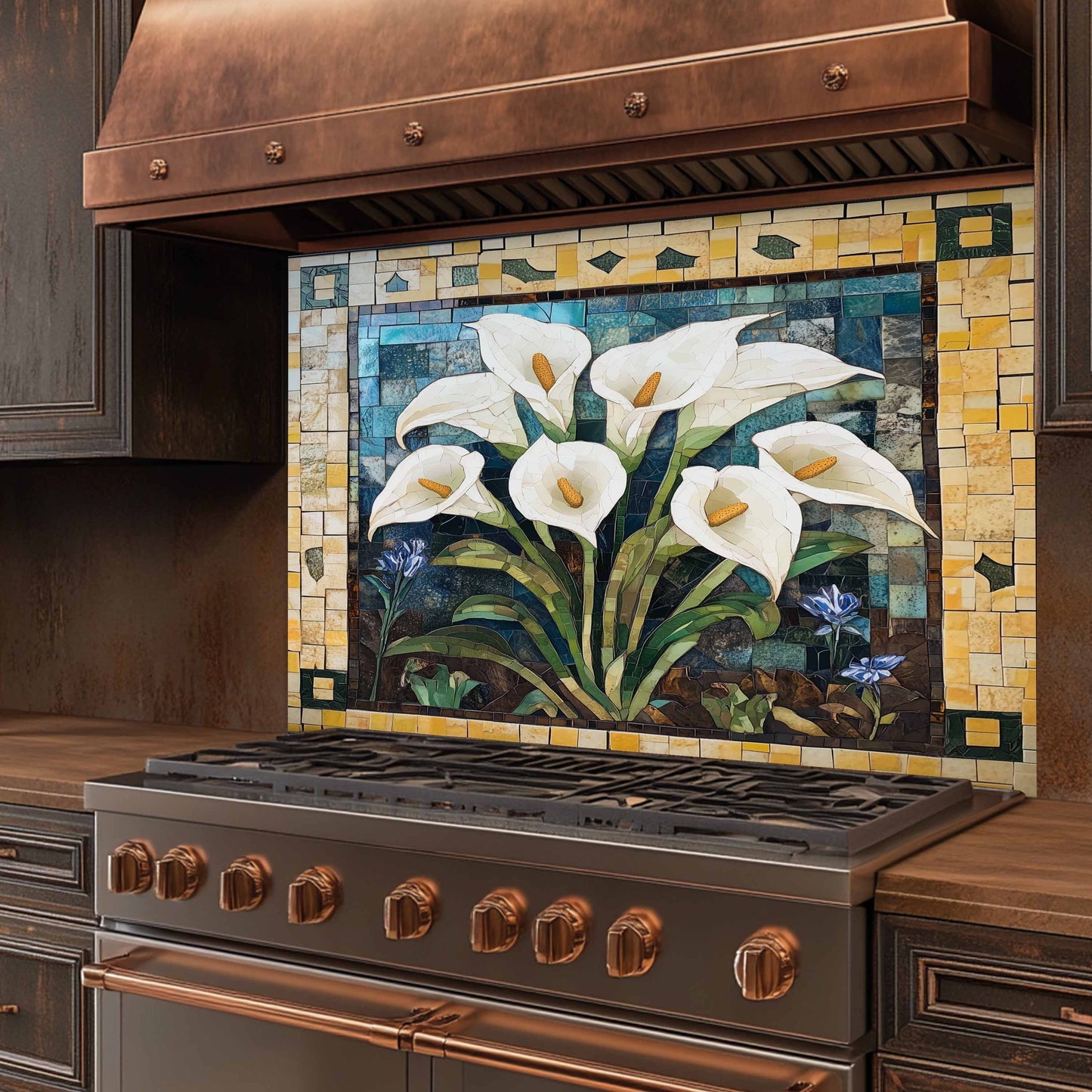 Kitchen Backsplash - Vintage Calla Tempered Glass Splashback