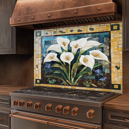 Kitchen Backsplash - Vintage Calla Tempered Glass Splashback
