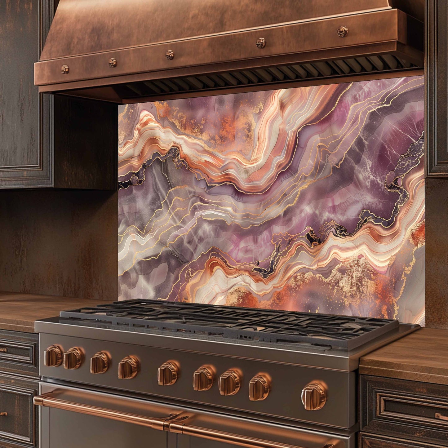 Tempered Glass Backsplash – Desert Bloom
