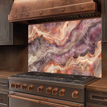 Tempered Glass Backsplash – Desert Bloom
