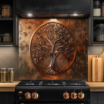 Custom Kitchen Backsplash – Bronze Harmony Tempered Glass Stove Backsplash