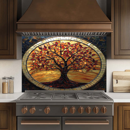 Amber Mosaic Tempered Glass Backsplash – Kitchen Backsplash for Stove