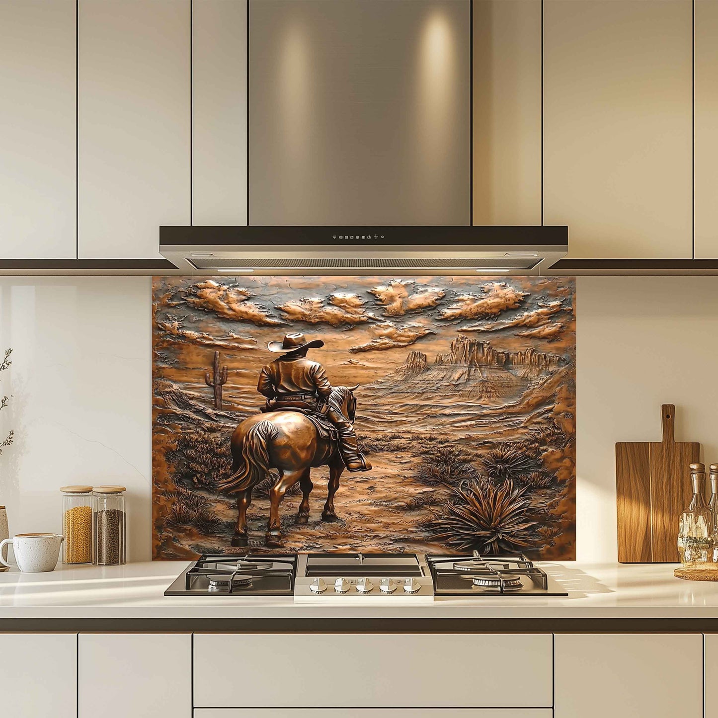 Desert Rider – Tempered Glass Backsplash for Kitchen Stove