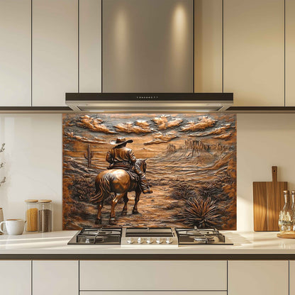 Desert Rider – Tempered Glass Backsplash for Kitchen Stove