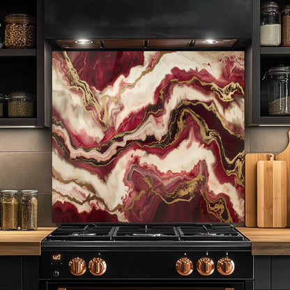 Tempered Glass Backsplash – Crimson Dune