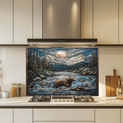 Bear Tempered Glass Backsplash – Kitchen Backsplash Behind Stove