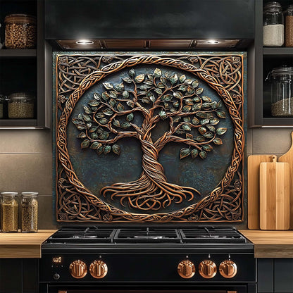 Sacred Corners – Tempered Glass Backsplash for Kitchen Stove | Tree of Life Splashback