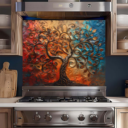 Custom Kitchen Backsplash – Eternal Flame Tempered Glass Backsplash