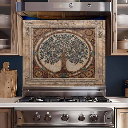 Sacred Mosaic Tempered Glass Backsplash – Tree of Life Kitchen Backsplash