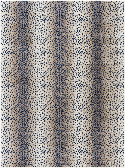 Pointblank Tan & Navy Leopard Print Area Rug