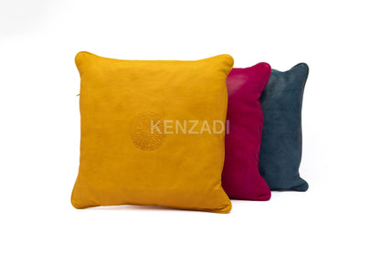 Moroccan Leather Pillow, Pink traditional Throw Pillow Case by MyPoufs.com