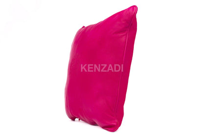 Moroccan Leather Pillow, Pink traditional Throw Pillow Case by MyPoufs.com