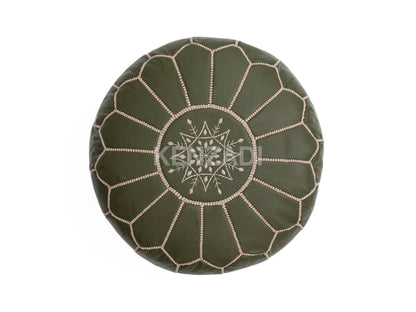 Moroccan Leather Stuffed Poufs