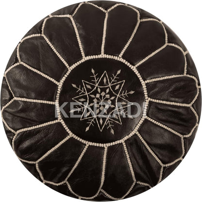 Moroccan Leather Stuffed Poufs
