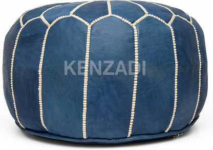 Moroccan Leather Stuffed Poufs