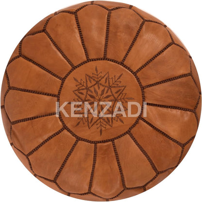 Moroccan Leather Stuffed Poufs