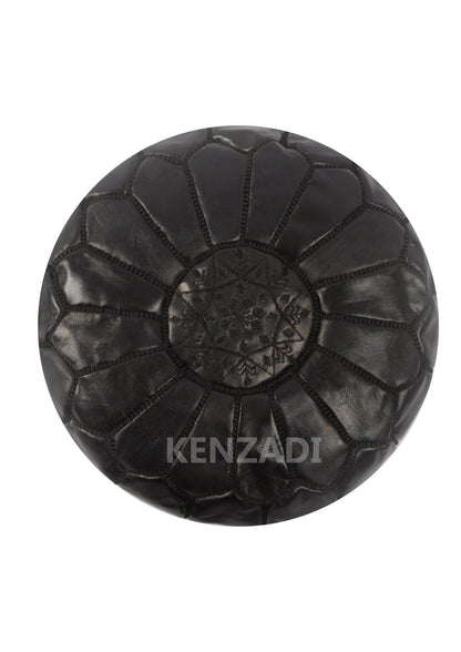 Moroccan Leather Stuffed Poufs