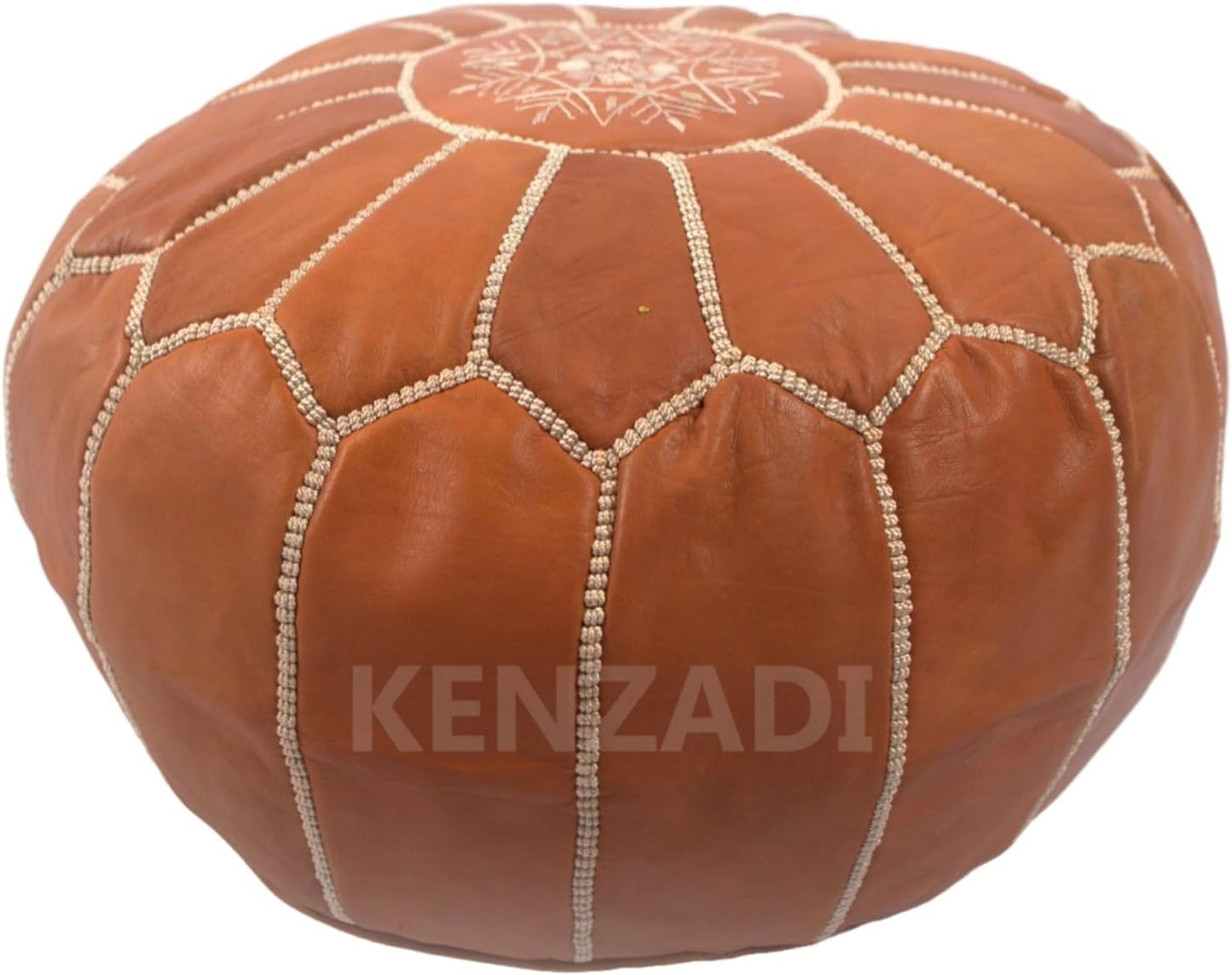 Moroccan Leather Stuffed Poufs