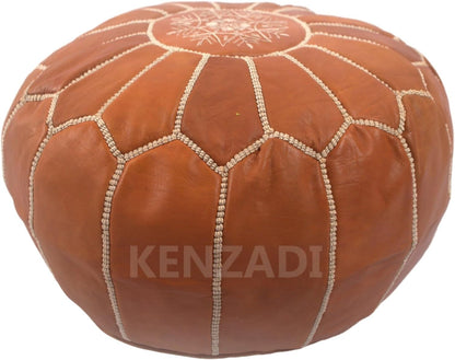 Moroccan Leather Stuffed Poufs