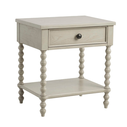Nightstand with 1 Drawer and Turned Legs