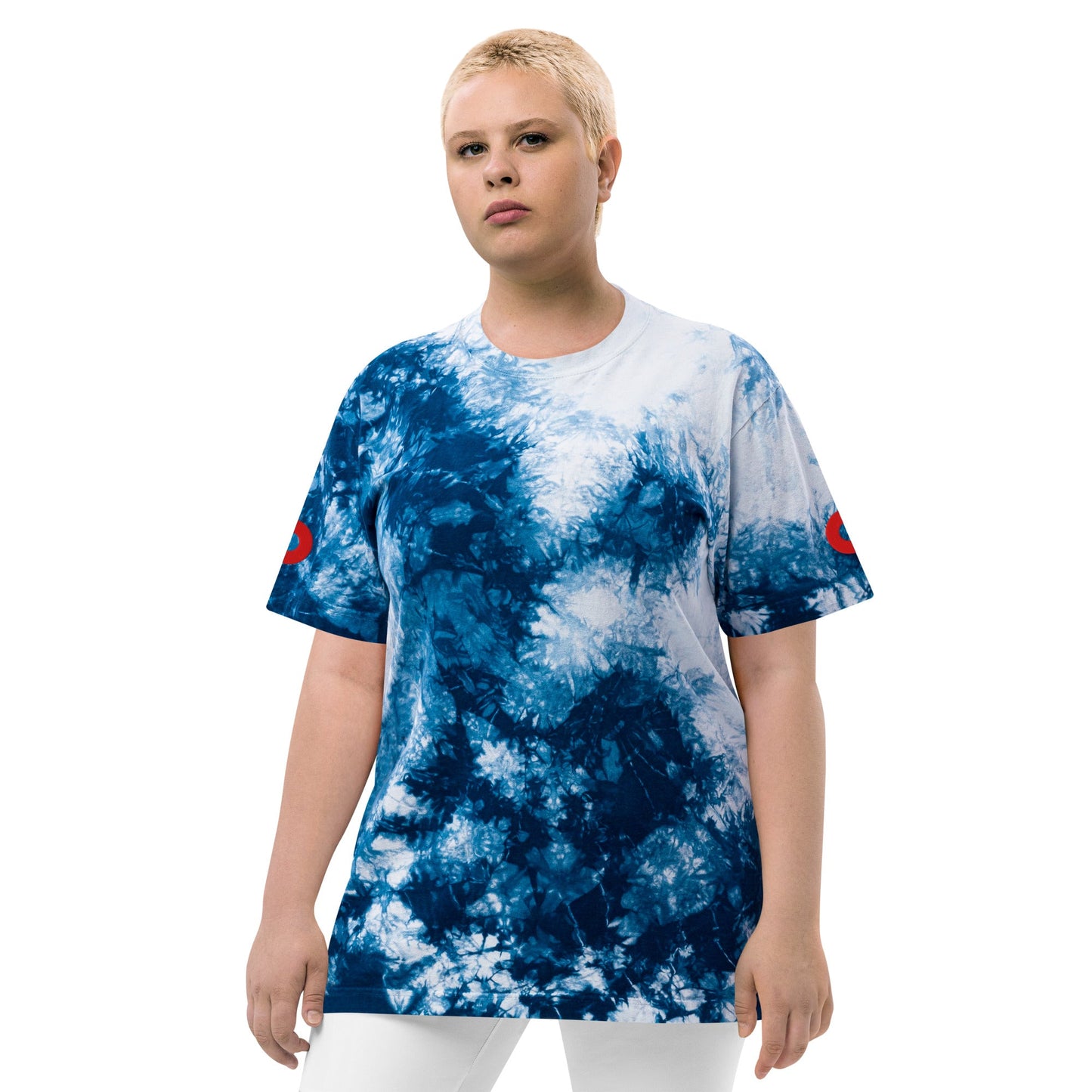 Embroidered Phish Oversized Tie-Dye T-Shirt | Blue Fishman Donut Shirt
