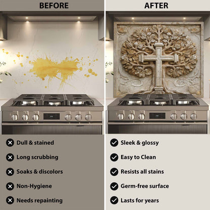 Faith Root Tempered Glass Backsplash – Tree of Life Kitchen Backsplash