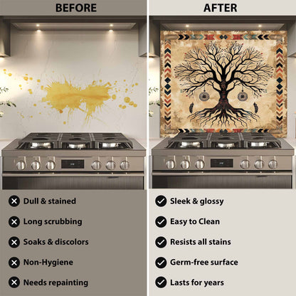 Mystic Dream Kitchen Backsplash – Tree of Life Glass Backsplash for Stove