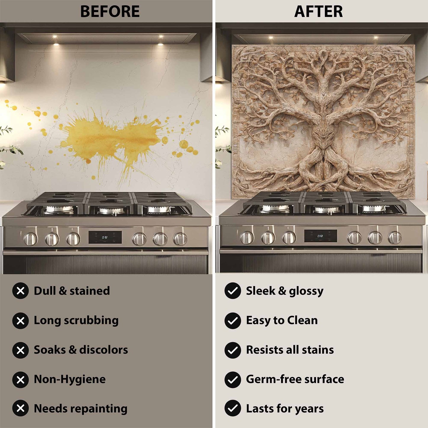 Sacred Unity Tempered Glass Backsplash – Behind Stove Backsplash