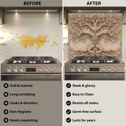 Sacred Unity Tempered Glass Backsplash – Behind Stove Backsplash