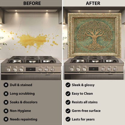 Knotwood Tree Tempered Glass Backsplash – Tree of Life Kitchen Backsplash