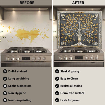 Ornate Roots Glass Backsplash – Tree of Life Kitchen Backsplash