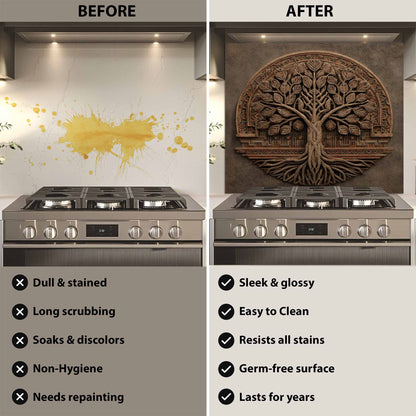Earthroot Majesty Kitchen Backsplash – Rooted Tree of Life Glass Backsplash