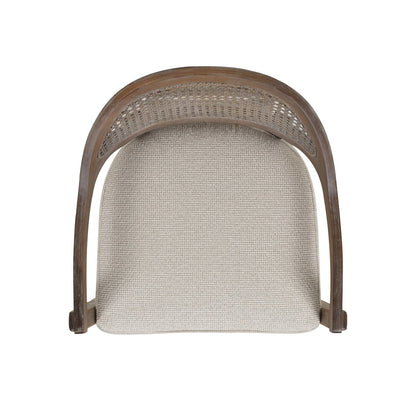 Pyrla 26" Upholstered Counter Stool with Curved Cane Back and Wood Legs