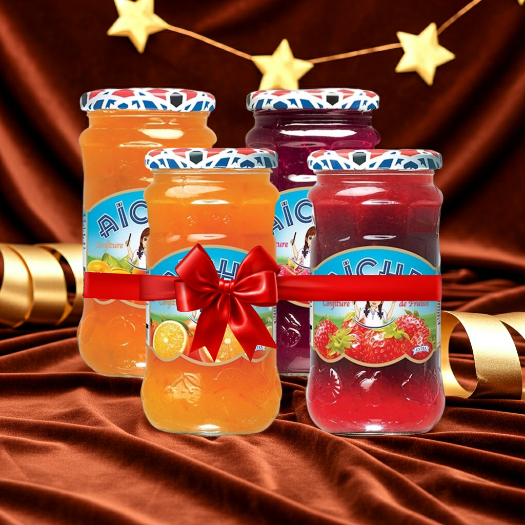 Aicha Jam (Pack of 6) - Moroccan Jam for Breakfast, Baking, and Desserts