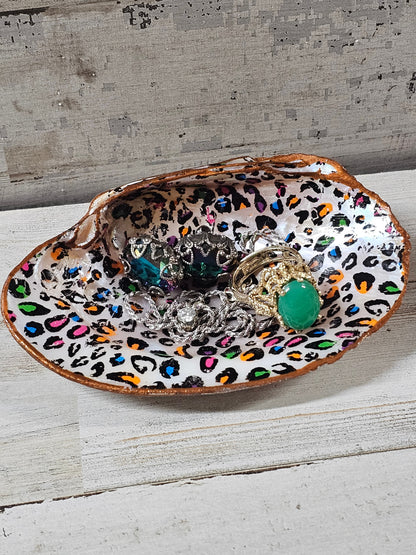 Neon leopard trinket shell
