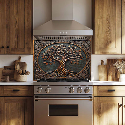 Tree of Love Glass Backsplash – Kitchen Backsplash for Stove & Sink