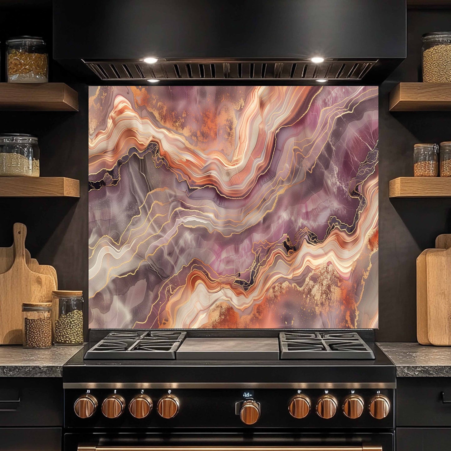 Tempered Glass Backsplash – Desert Bloom