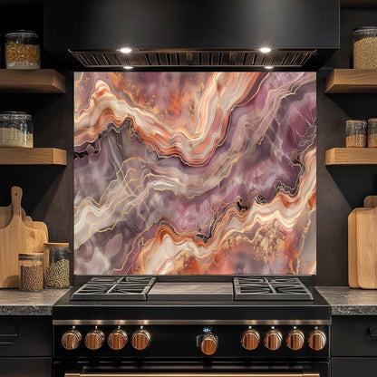 Tempered Glass Backsplash – Desert Bloom