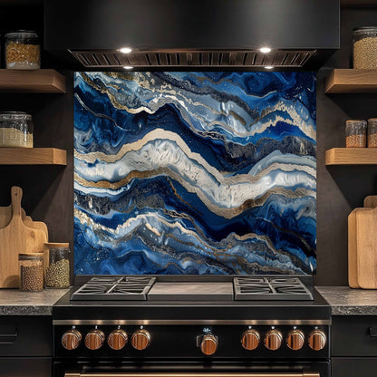 Tempered Glass Backsplash – Midnight Drift