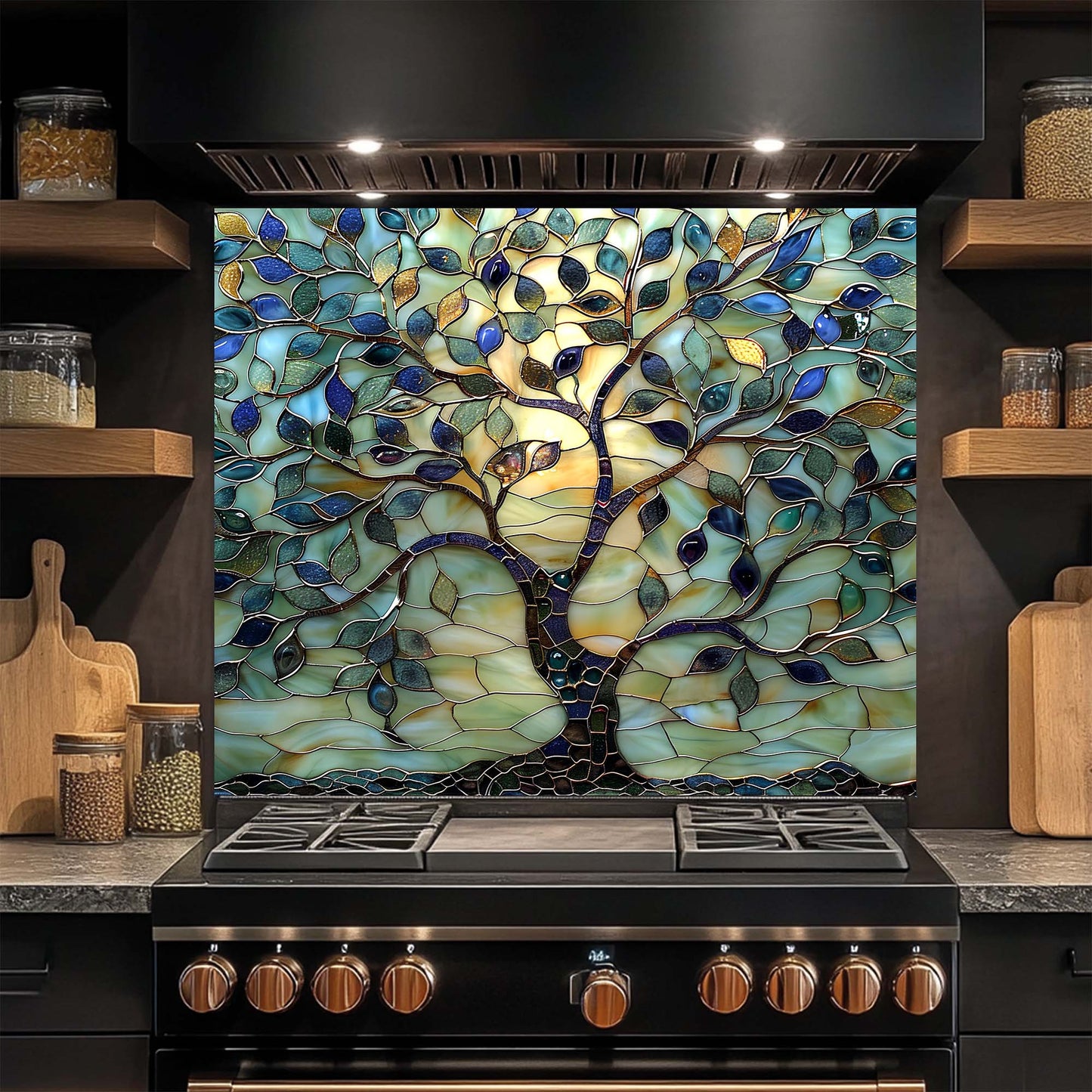 Glass Willow – Tempered Glass Backsplash for Kitchen | Stained Mosaic Look Backsplash