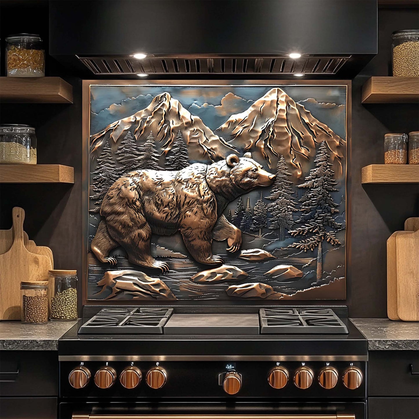 Mountain Wanderer – Tempered Glass Backsplash for Kitchen Stove |  Bear & Mountain Backsplash