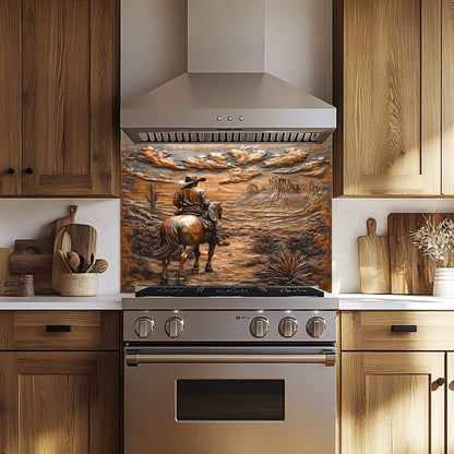 Desert Rider – Tempered Glass Backsplash for Kitchen Stove